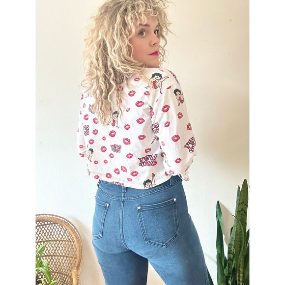 Y2K Betty Boop Crop Button Up size large - Picture 3 of 11